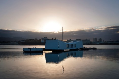 Sunrise over USS Arizona Memorial